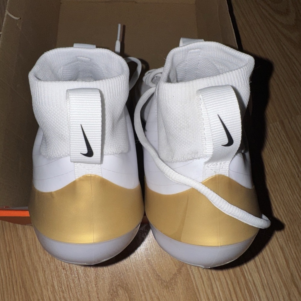 Nike Vapor Elite 1 Football Cleats Men's 13 White Metallic Gold No Box NWT $145 - Picture 3 of 6